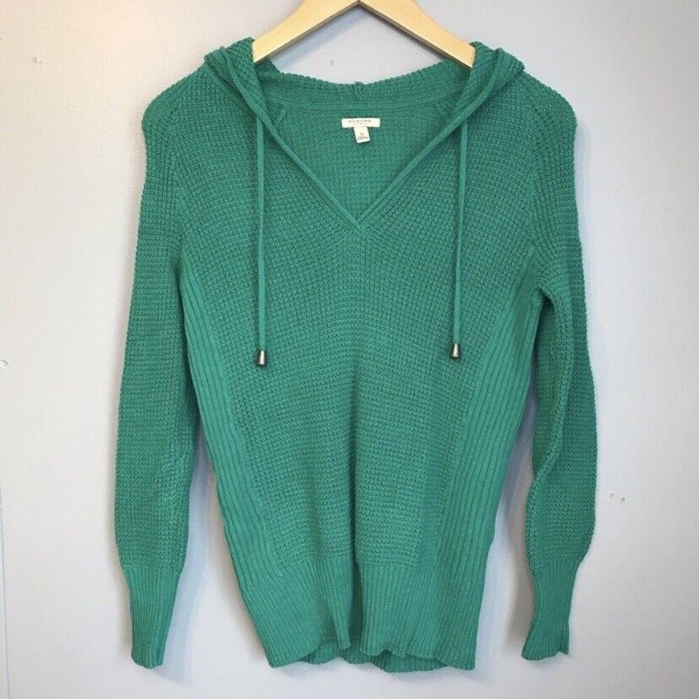 Sonoma Green Long Sleeve Knit Hooded Sweater